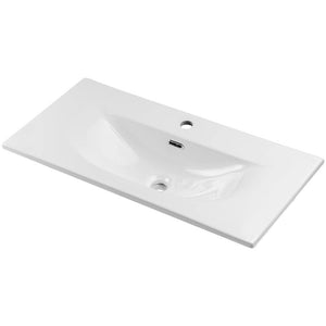 Waschtisch Skelbolu mit Türen Eicheoptik [en.casa]