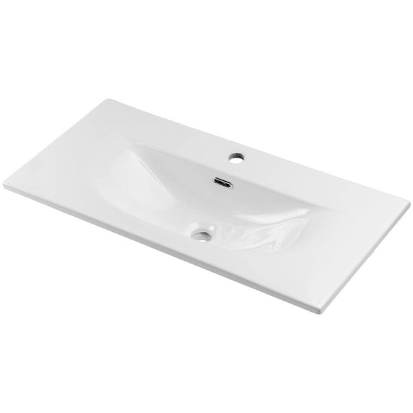 Waschtisch Skelbolu mit Türen Eicheoptik [en.casa]