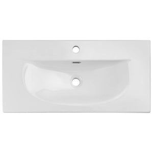 Waschtisch Skelbolu mit Türen Eicheoptik [en.casa]