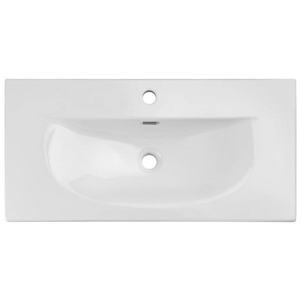 Waschtisch Skelbolu mit Türen Eicheoptik [en.casa]