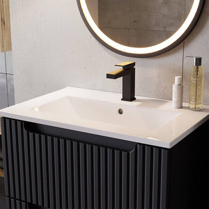 Waschtisch Skelbolu Schwarz [en.casa]