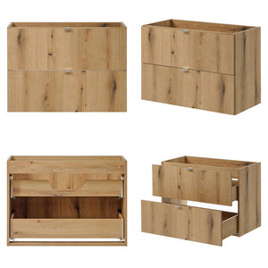 Waschtischunterschrank Skelbolu mit 2 Schubladen und 1 Tür [en.casa]