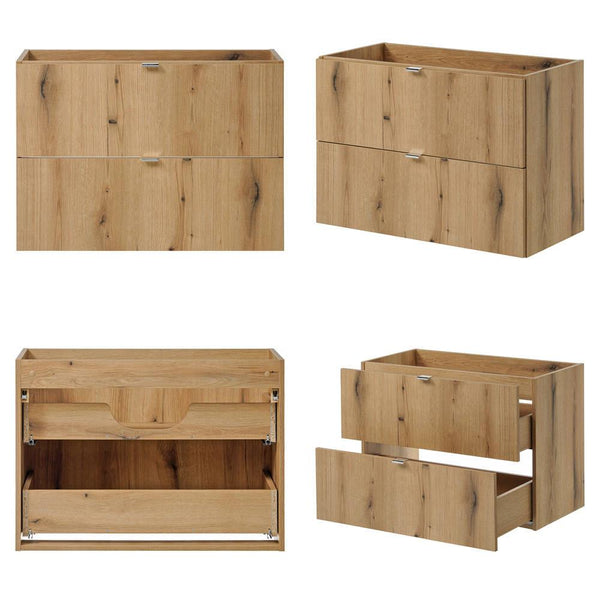 Waschtischunterschrank Skelbolu mit 2 Schubladen und 1 Tür [en.casa]