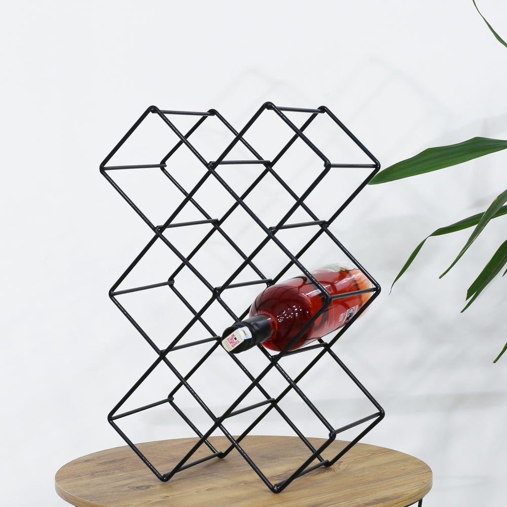 Weinregal Apremont für 8 Flaschen Metall Schwarz [en.casa] - premiumXL