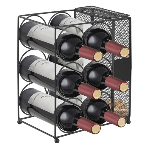 Weinregal Drangedal für 6 Flaschen mit Gitterbehälter [en.casa] - premiumXL