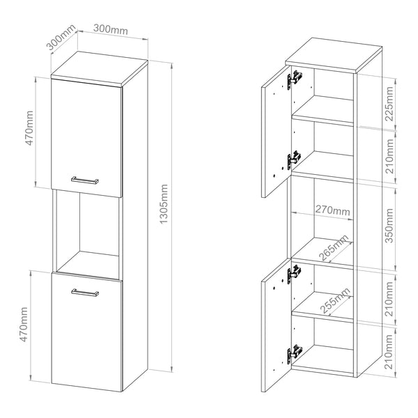 Hochschrank Krildihana [en.casa]