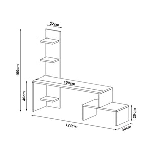 Fernsehtisch Hörby mit Regal [en.casa]