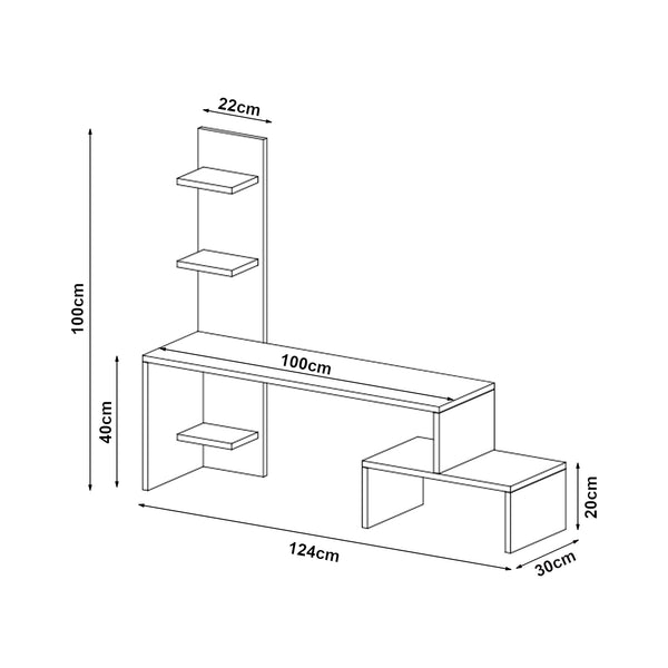 Fernsehtisch Hörby mit Regal [en.casa]