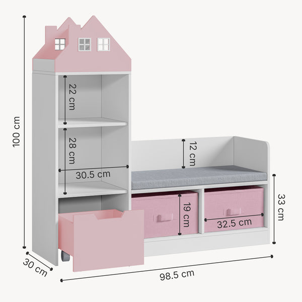Kindersitzbank mit Regal Vipsali [en.casa]