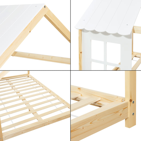 Halboffenes Kinderbett Tostedt mit Matratze  [en.casa]