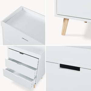 Wickelkommode Sallinrar mit abnehmbarer Wickelauflage [en.casa]