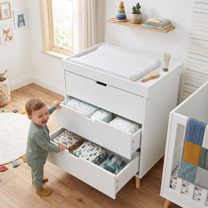 Wickelkommode Sallinrar mit abnehmbarer Wickelauflage [en.casa]