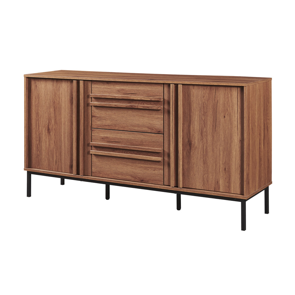 Sideboard Kilmandar 150x40x79 cm Walnussoptik [en.casa]