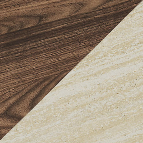 Sideboard Trorlon 160x40x83 cm Walnussoptik/Travertin [en.casa]