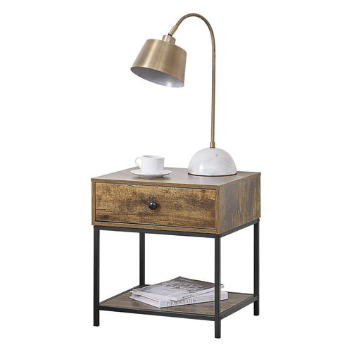 Beistelltisch Bjuv 45x39x49cm Dunkler Holzton en.casa