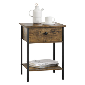 Beistelltisch Fagersta 40x40x55cm Dunkler Holzton en.casa