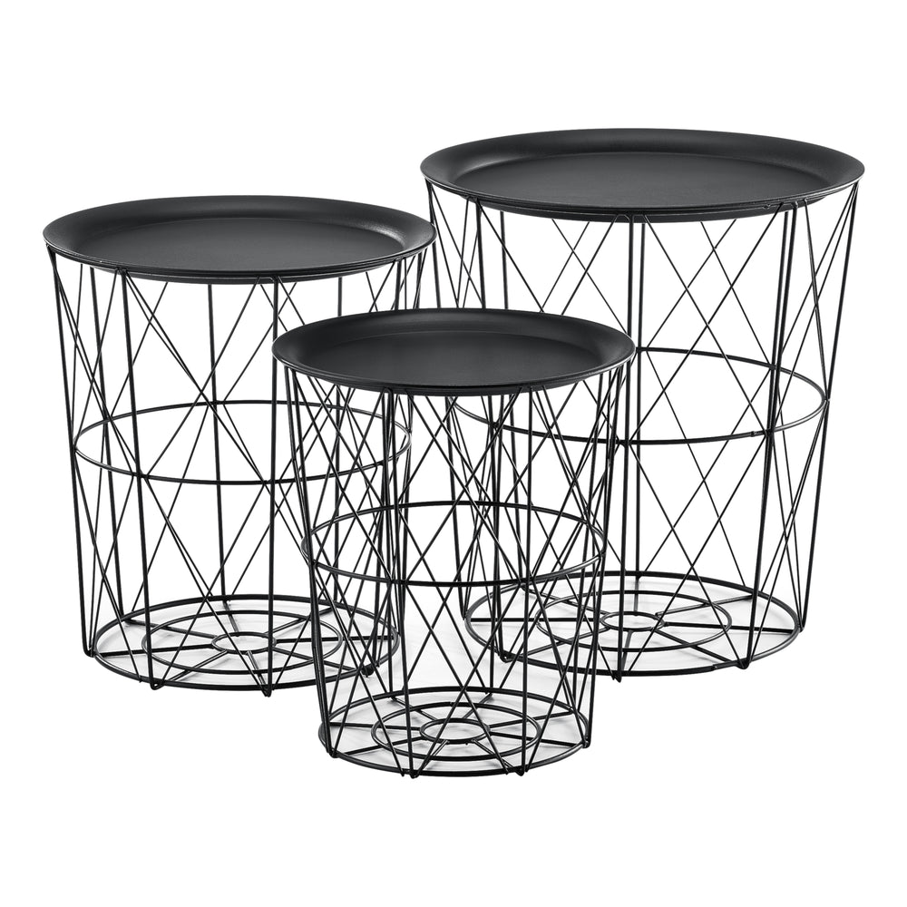 3er Set Metallkorb Beistelltisch Worcester en.casa - premiumXL