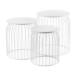 3er-Set Metallkorb Beistelltisch Amherst in versch. Farben en.casa