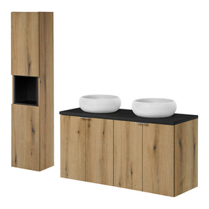 Waschtisch Skelbolu mit Hochschrank [en.casa]