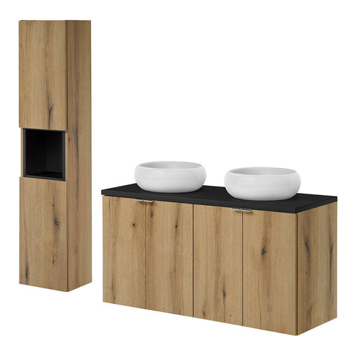 Waschtisch Skelbolu mit Hochschrank [en.casa]
