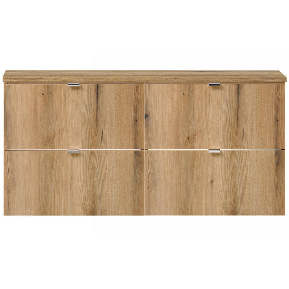 Doppelwaschtisch Skelbolu mit 4 Schubladen Eicheoptik [en.casa]