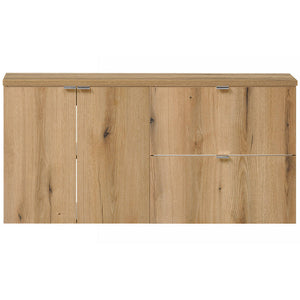 Doppelwaschtisch Skelbolu mit 2 Türen und 2 Schubladen Eiche [en.casa]