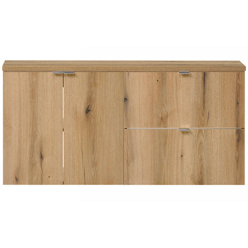 Doppelwaschtisch Skelbolu mit 2 Türen und 2 Schubladen Eiche [en.casa]