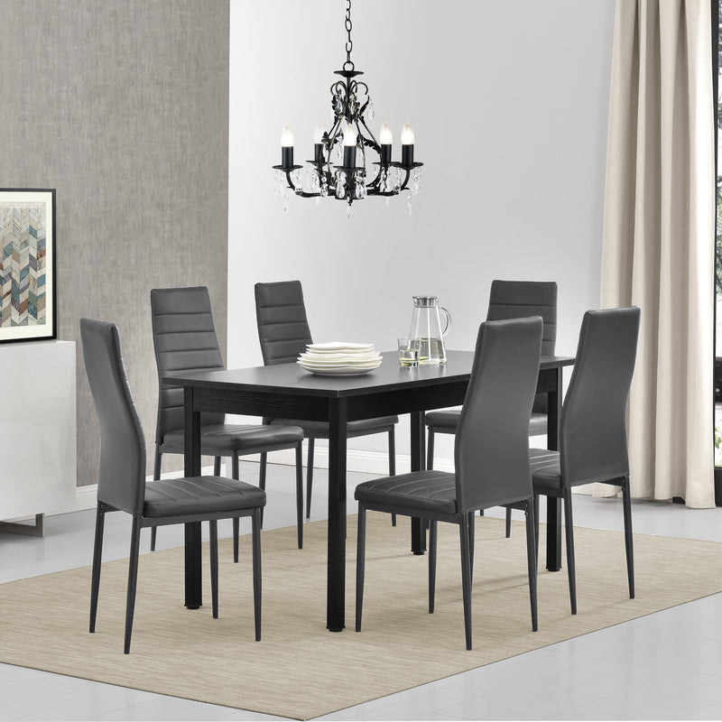 Maßskizze Essgruppe Bjerkvik (Set, 7-tlg) 140x60 cm in versch. Farben [en.casa]
