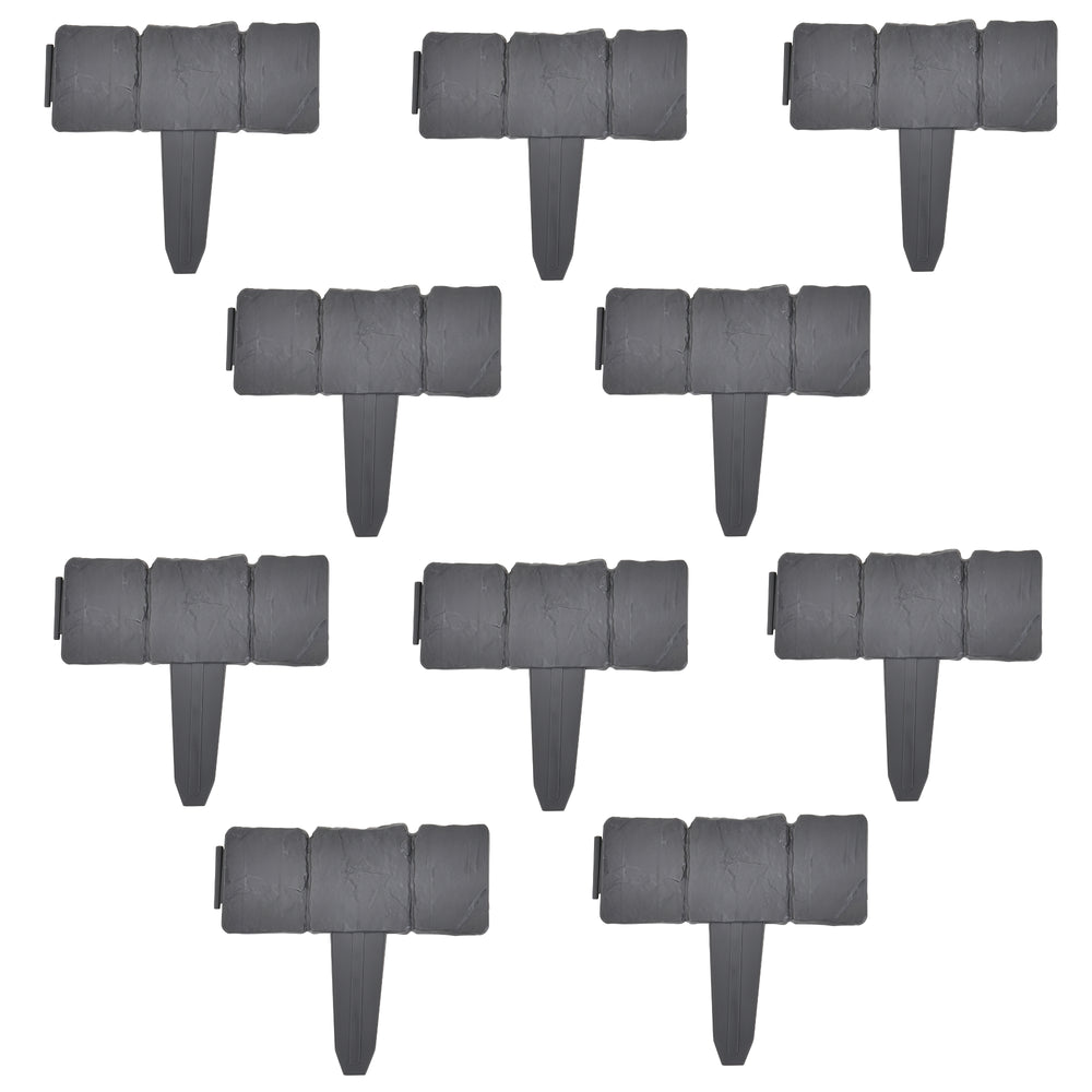 Palisaden Hellín Grau mit Steinoptik [casa.pro]